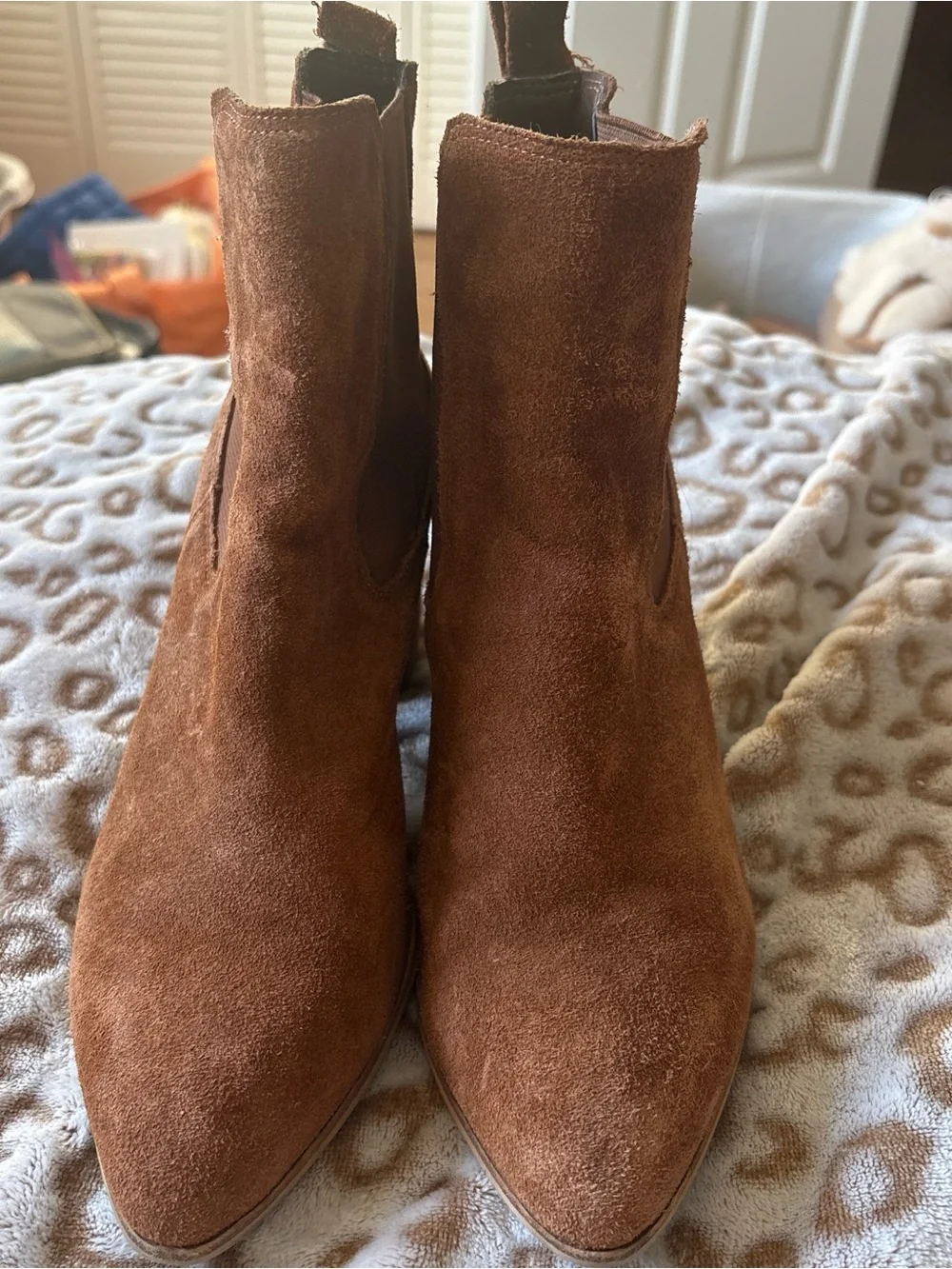 Steve Madden Chestnut Suede Pointed Ankle Booties